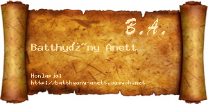 Batthyány Anett névjegykártya