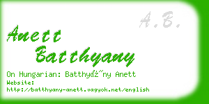 anett batthyany business card